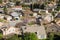 Aerial view of residential neighborhood in San Jose, south San Francisco bay, California