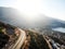 Aerial View of Resort Town Kalkan Mountain Way in Antalya Turkey.