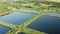 Aerial View Retention Basins, Wet Pond, Wet Detention Basin Or Stormwater Management Pond, Is An Artificial Pond With