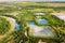 Aerial View Retention Basins, Wet Pond, Wet Detention Basin Or Stormwater Management Pond, Is An Artificial Pond With