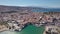 Aerial view. Rethymno town on the island of Crete. Tourist part of the city with an amazing atmosphere.