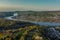 Aerial view of the Rhine Valley and the cities unkel Remagen    Germany