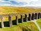 Aerial view of Ribblehead viaduct, located in North Yorkshire, the longest and the third tallest structure on the Settle-Carlisle