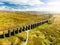 Aerial view of Ribblehead viaduct, located in North Yorkshire, the longest and the third tallest structure on the Settle-Carlisle