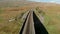 Aerial view of Ribblehead viaduct, located in North Yorkshire, United Kingdom