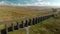 Aerial view of Ribblehead viaduct, located in North Yorkshire, United Kingdom