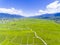 Aerial view of rice field valley. taiwan.