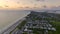 Aerial view of rich neighborhood with expensive homes in Boca Grande, small town on Gasparilla Island in southwest