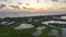 Aerial view of rich neighborhood with expensive homes in Boca Grande, small town on Gasparilla Island in southwest