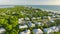 Aerial view of rich neighborhood with expensive vacation homes in Boca Grande, small town on Gasparilla Island in