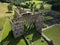 aerial view Rievaulx Abbey, Cistercian abbey in North Yorkshire, England