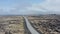 Aerial view of Ring Road in Iceland. Street Highway Ring road No.1 in Iceland, with scenic surreal landscape