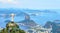 Aerial view of Rio de Janeiro with Christ Redeemer and Corcovado Mountain