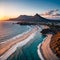 Aerial view of Risco de Famara mountains in Lanzarote, Canary Islands during warm sunny summer day, vacation