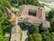 Aerial view of Rivalta castle on the Trebbia river, Piacenza province, Emilia-Romagna, Italy