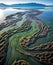 a aerial view of a river