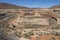 Aerial View of a River Bend in a Desert Canyon