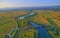 Aerial view of the river Cetina, Croatia