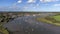 An aerial view of the River Deben and the town of Woodbridge in Suffolk