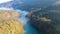 Aerial view of river Drina in Bosnia and Herzegovina