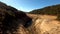 Aerial view of a river drought in Ourense, Galicia, Spain on a sunny day