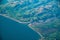 Aerial view of the River Dyfi estuary, Wales