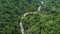 Aerial view river flowing in the forest, river in tropical rainforest.