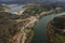 Aerial view of the river Guadiana