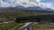 An aerial view of the River Lochy in the Great Glen near Fort William, Scottish Highlands