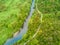 Aerial view of a river trough the forest, Nera Gorges.