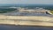 Aerial view of Riverview phosphogypsum stack, large open air phosphogypsum waste storage near Tampa, Florida. Byproduct