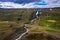 Aerial view of the Rjukandafoss waterfall in East Iceland