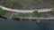Aerial view of a road at the bank of a river at Ross River Dam, Townsville