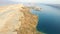 Aerial view of road through barren landscape of Pag island in Croatia