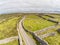 Aerial view of road and farm fields in Inisheer Island