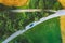 Aerial view road and field in Norway travel road trip drone scenery crossroads