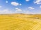 Aerial view of the road and fields near the Lake Tuz, Tuz Golu. Salt Lake. it is located in the Central Anatolia Region, Ankara, A