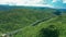 Aerial view of Road in Forest Mountain. Transportation scene. South link highway ,Taiwan