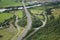 Aerial view of road junction