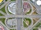 Aerial view road junction, in the form of a quatrefoil Poznyaki district, Kiev