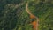 Aerial view road in the jungle mountains. Catanduanes island Philippines.