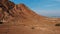 AERIAL view of road landscape of rocky desert in oman, Rock Mountain in Oman