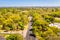 Aerial view of road in St. Simons Island in Georgia Golden Isles