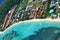Aerial view for roatan island Honduras