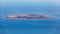 Aerial view of Robben island - location of most famous prison in Africa