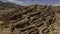 Aerial view of rock formation called Los Colorados, near Cafayate city, Salta province, Argentina. Part of Quebrada de las Conchas