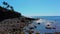 Aerial view of rocks, water, maine, beach, rock, pebble, solid, land, sea, stone.