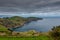 Aerial view. Rocky coastal scenery at Sao Miguel Island, Azores, Portugal