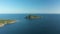 Aerial view of rocky islands in dramatic archipelago