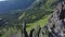 Aerial view of rocky peak of Spitz mountain in the Carpathian mountains, landscape